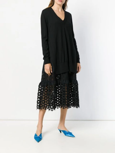 Shop N°21 Nº21 Embroidered Sweater Dress - Black