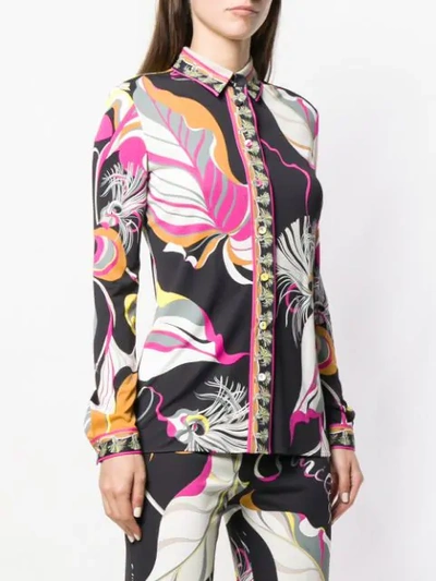 Shop Emilio Pucci Frida Print Button Down Shirt In Black