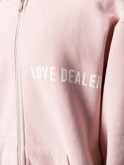 Shop Golden Goose Love Dealer Zip-up Hoodie In Pink