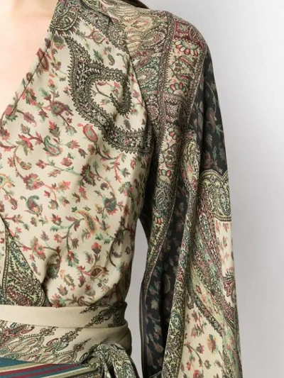 Shop Etro Paisley Printed Kaftan Dress In Neutrals