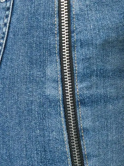 Shop Rag & Bone Cropped Jeans With Side Zips In Blue