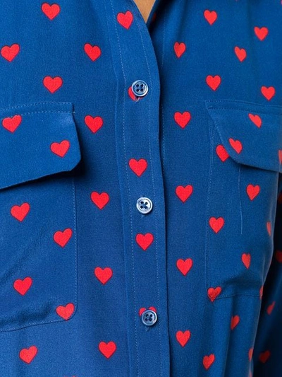 Shop Equipment Heart-print Shirt In Blue