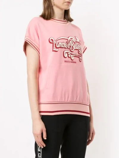 Shop Dolce & Gabbana Short-sleeved Sweatshirt In Pink