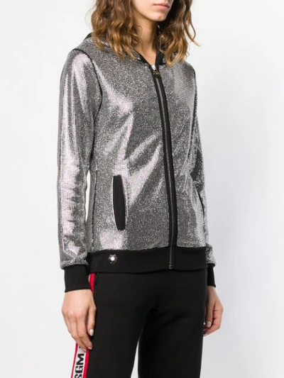 Shop Philipp Plein Crystal Zipped Hoodie In Black