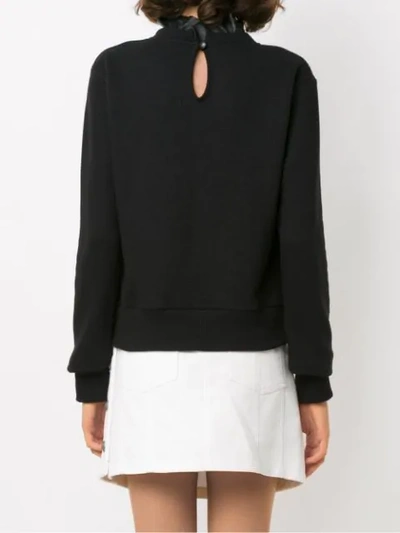 Shop Andrea Bogosian Pussy Bow Knit Blouse In Black