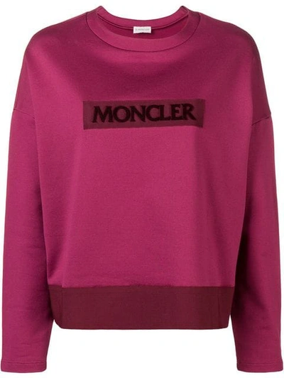 Shop Moncler Logo Patch Sweatshirt In Pink