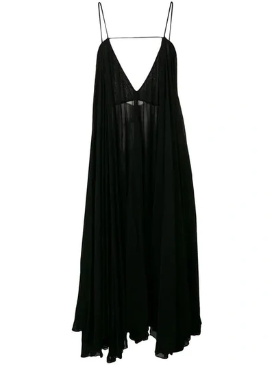 Shop Jacquemus Loose Ruffle Dress In Black
