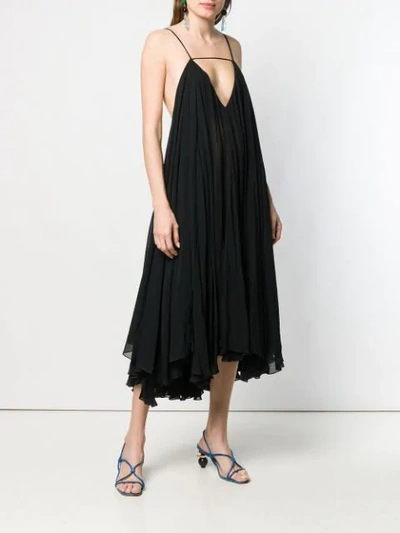 Shop Jacquemus Loose Ruffle Dress In Black