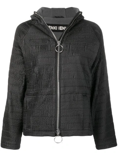 Shop Ienki Ienki Zipped Hooded Track Jacket In Black