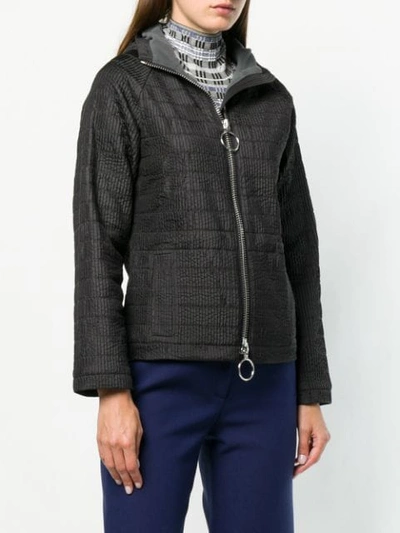 IENKI IENKI ZIPPED HOODED TRACK JACKET - 黑色