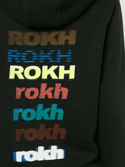 Shop Rokh Logo Print Hoodie - Black