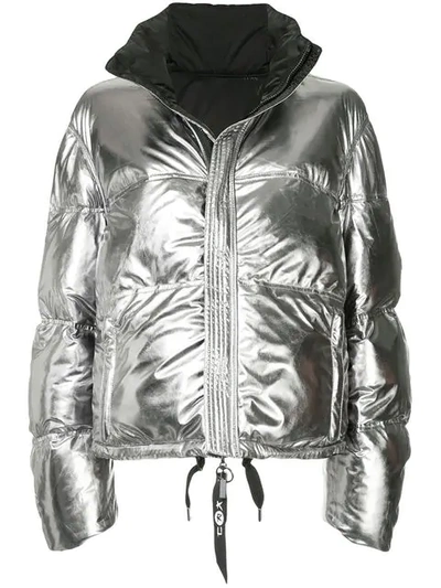 Shop Kru Reversible Down Jacket - Silver