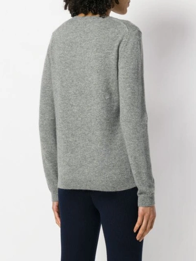 Shop Chinti & Parker Mon Coeur Motif Sweater - Grey