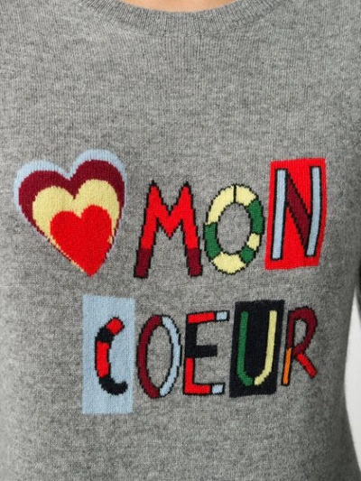 Shop Chinti & Parker Mon Coeur Motif Sweater - Grey
