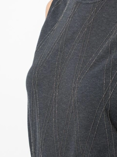 Shop Brunello Cucinelli Argyle Knitted Top In Grey