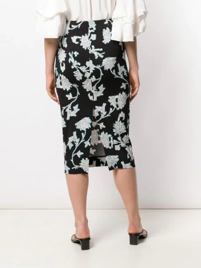 Shop Diane Von Furstenberg Printed Pencil Skirt In Black