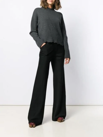 RICK OWENS FOREVER BIAS WIDE-LEG TROUSERS - 黑色