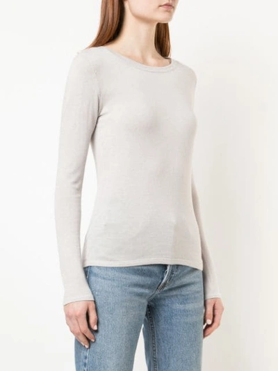 Shop Allude Long Sleeved Sweater In Neutrals