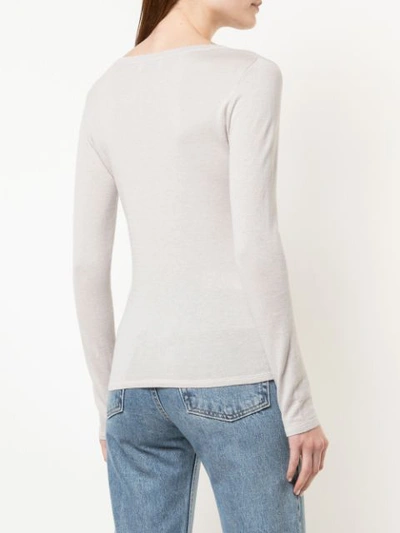 Shop Allude Long Sleeved Sweater In Neutrals