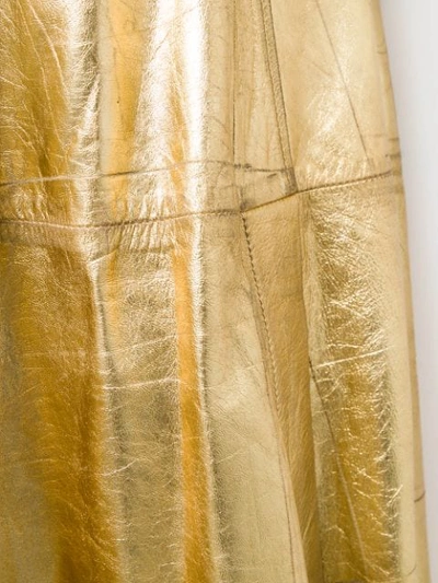 Shop Golden Goose Metallic Midi Skirt In Gold