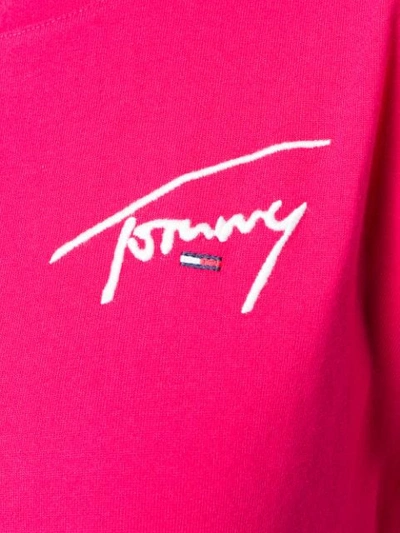 Shop Tommy Jeans Logo Embroidered T-shirt - Pink
