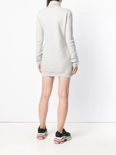 Shop Ben Taverniti Unravel Project Frayed Hem Knitted Dress In Grey