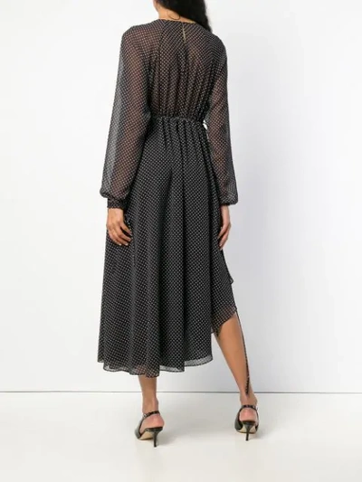 Shop Loewe Sheer Polka Dot Dress In Black