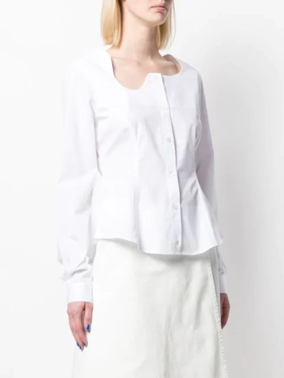 Shop Aalto Collarless Shirt In White