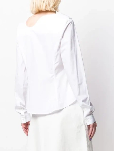 Shop Aalto Collarless Shirt In White