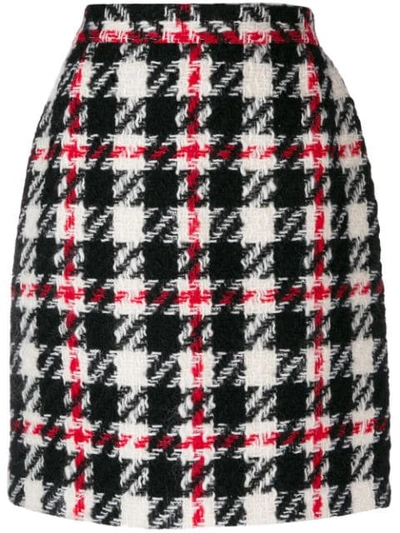 Pre-owned Dolce & Gabbana 1990's Check Mini Skirt In Black