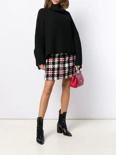 Pre-owned Dolce & Gabbana 1990's Check Mini Skirt In Black
