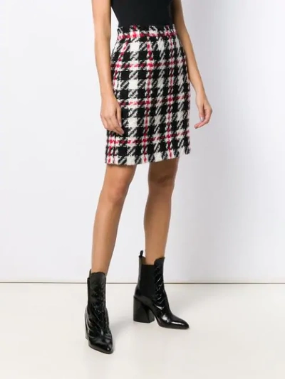 Pre-owned Dolce & Gabbana 1990's Check Mini Skirt In Black