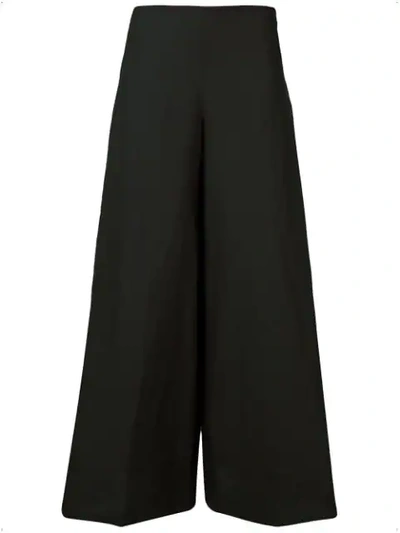 Shop Stefano Mortari Super Flared Trousers In Black