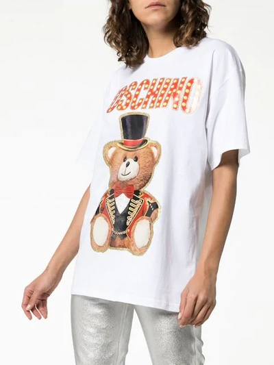 Shop Moschino Oversized Teddy Circus T-shirt In White
