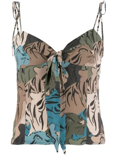 Shop Pinko All-over Print Top - Green