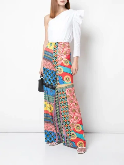 Shop Alice And Olivia Printed Palazzo Pants In Red