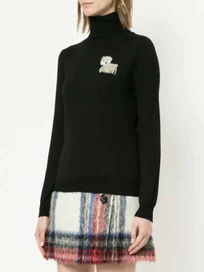 Shop Boutique Moschino Roll Neck Sweater In Black