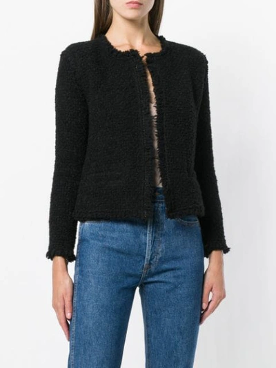 Shop Iro Fitted Shearling Jacket In Black