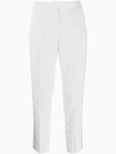 Shop Leqarant Tapered Trousers In White