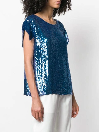 Shop P.a.r.o.s.h Sequined Top In Blue