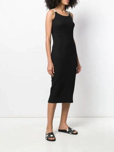 Shop Aries Fitted Midi Dress In Black