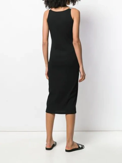 Shop Aries Fitted Midi Dress In Black