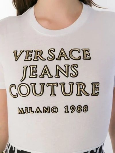 Shop Versace Jeans Couture Logo Appliqué T-shirt In White