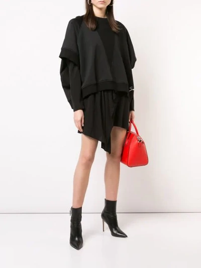 Shop Givenchy Oversized Asymmetric Sweatshirt In Black