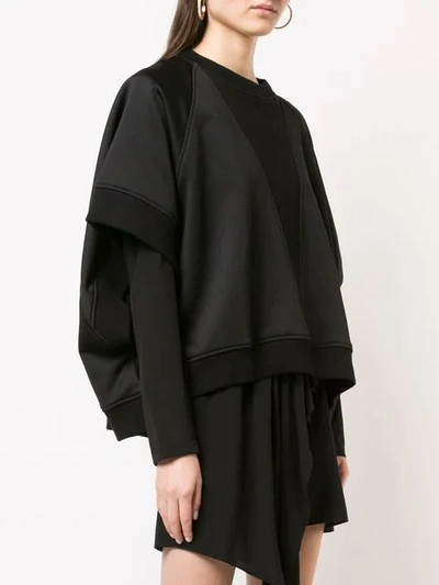 Shop Givenchy Oversized Asymmetric Sweatshirt In Black