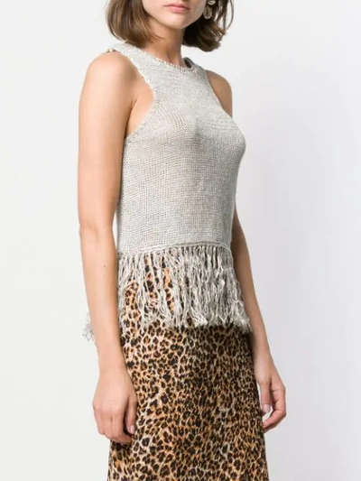 Shop Forte Forte Fringed Knit Tank Top In Neutrals