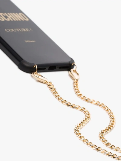 Shop Moschino Black Chain Strap Logo Iphone X Case