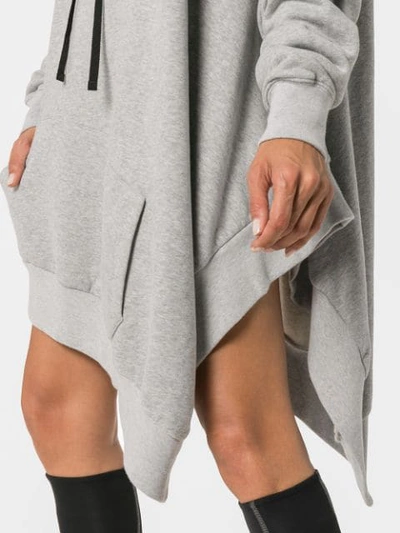 Shop Ben Taverniti Unravel Project Asymmetric Cotton Hoodie Dress In Grey