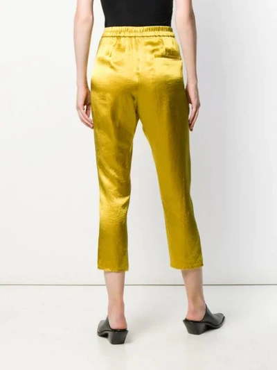 ANN DEMEULEMEESTER CROPPED SATIN TROUSERS - 绿色