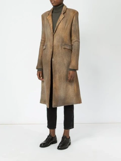 Shop Avant Toi Classic Single-breasted Coat In Brown